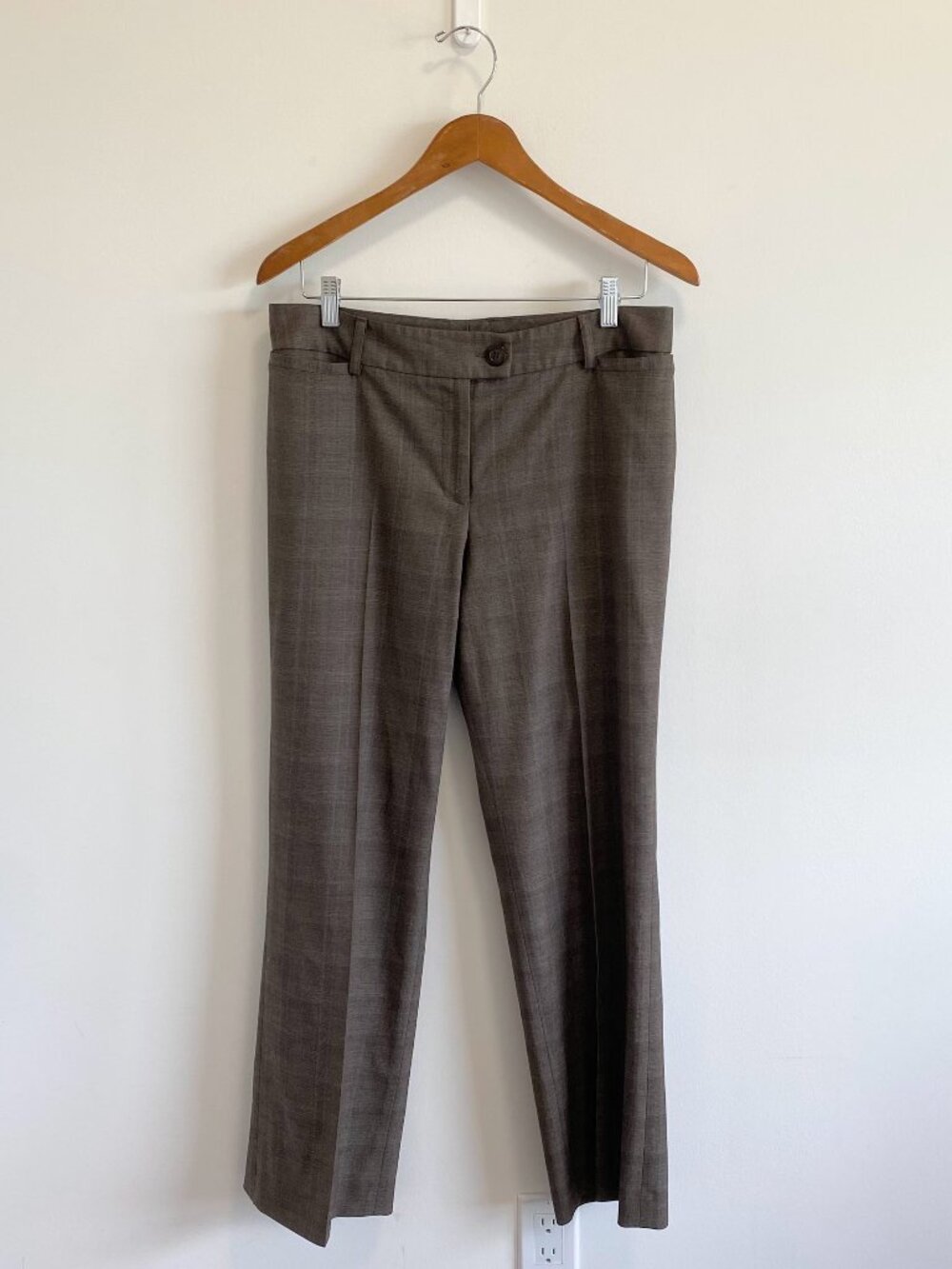 Vintage Brown Tweed Straight Leg Trouser Pants / Y2K